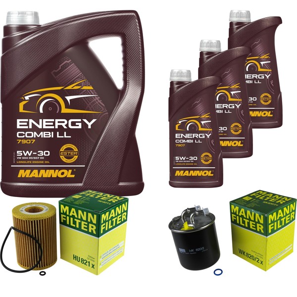 Inspektionspaket 8L Mannol 5W-30 FüR Mercedes W164 ML 320 CDI 4Matic S212 E 350-image