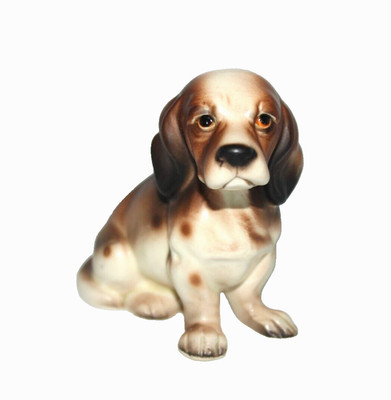 VTG Welsh Springer Spaniel Ceramic Dog Figurine Puppy Porcelain Sitting 3''