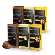 Bestpresso Coffee for Nespresso Machine 120 pods  - Caramel, Vanilla & Chocolate