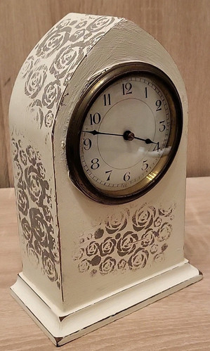 Antique Arched Top Mantel Clock - C1900 French Movment Enamel Face Fully Working
