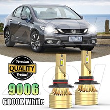 2pc 9006 Led Headlight Bulb Low Beam 6000k White Kit For Honda Civic 1990-2015 2pc 9006 Led Headlight Bulb Low Beam 6000k White Kit For Honda Civic 1990-2015