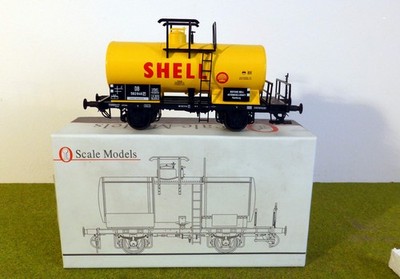 0 Scale Models 480 71 Kesselwagen Shell Epoche III  mit Bühne Spur 0 Neu in OVP