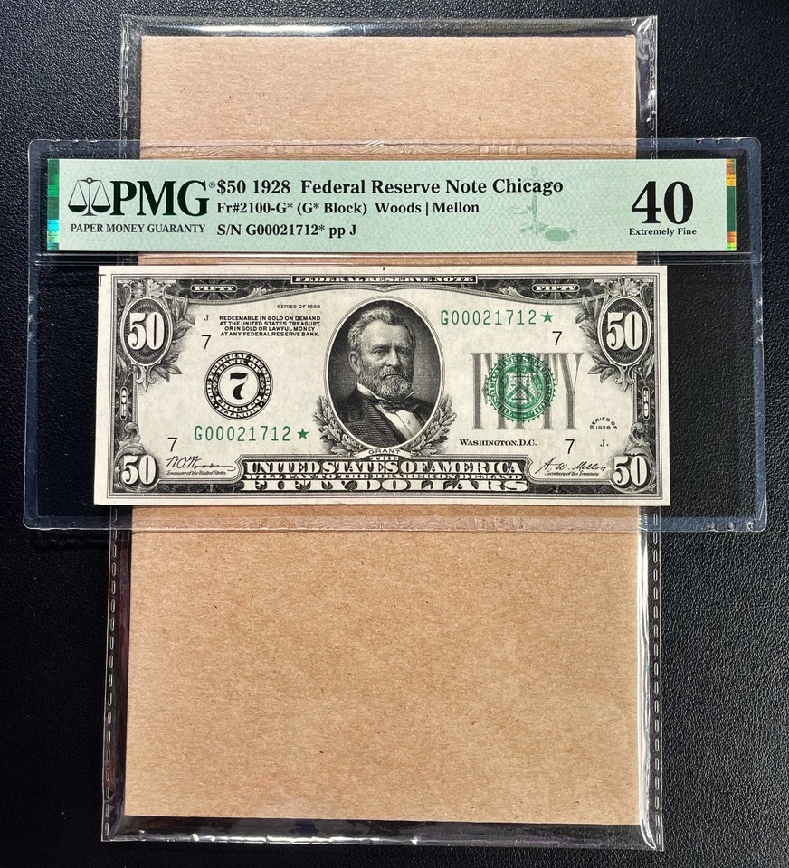 Fr. 2100-G* 1928 $50 Federal Reserve Note *STAR* PMG 40 - XF - Image 2 of 3
