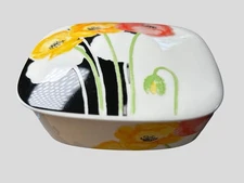 Mikasa Michael Lax Art Deco Poppy Design Bone China Trinket Box