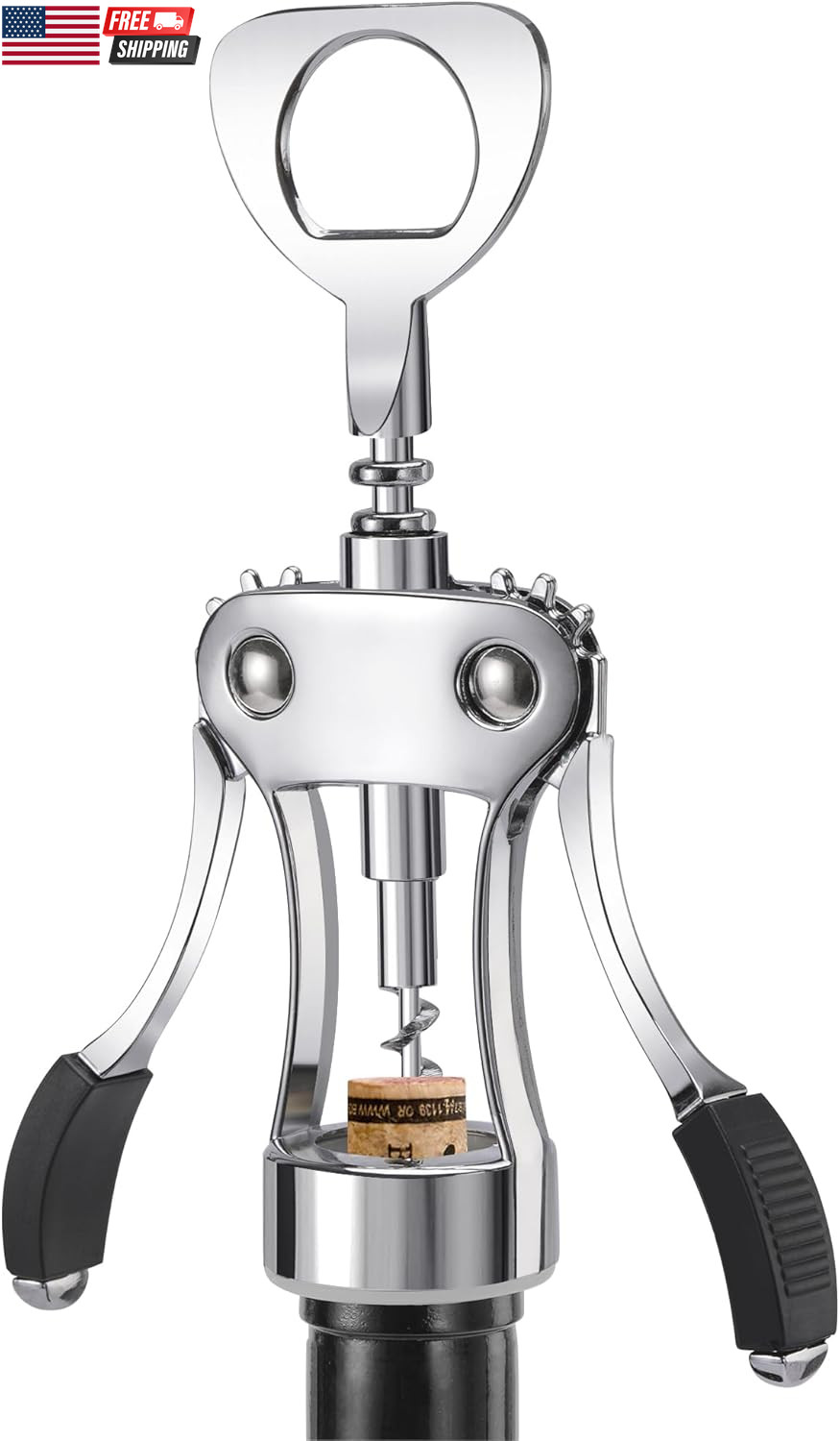 Wine Opener, Heavy-Duty Zinc Alloy Wing Corkscrew, Premium B