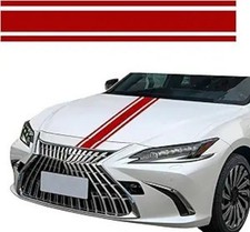 Red Automotive Hood Decal Sticker, Vinyl Racing Body Stripes for SU Color: Red
