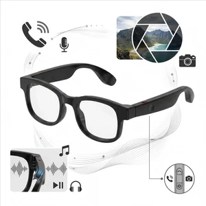 Smart Glasses, 2-in-1 Sunglasses & Blue Light Blocking, Interchangeable Lenses