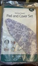 Press it Deluxe Ironing Board Pad and Cover Set Lavender Floral New