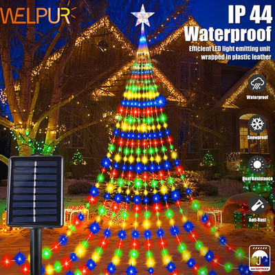 Solar-Feiertagsdekorationslichter, Led-Weihnachtslichterkette, USB, 8 Modi, Für 