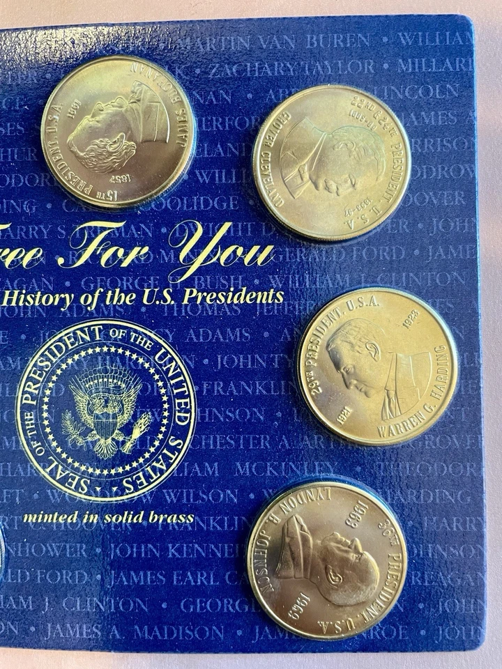 1997 Readers Digest Brass Presidential Coins US Presidents Coin History - Image 4 of 4