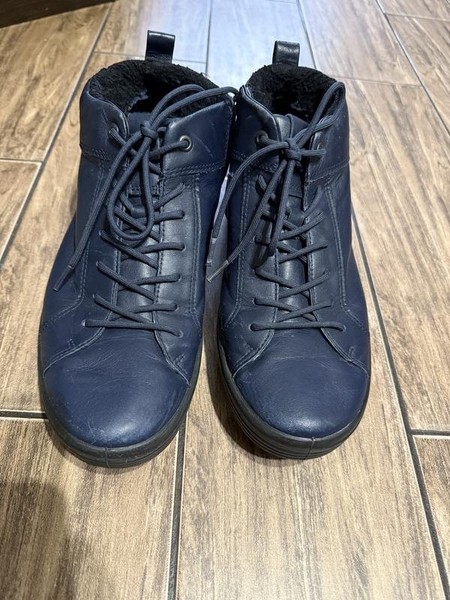 Women Ecco Boots Navy Leather 39.5