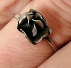 Vintage .925 Mexico Stamped Sterling Silver Rose Ring Size 9