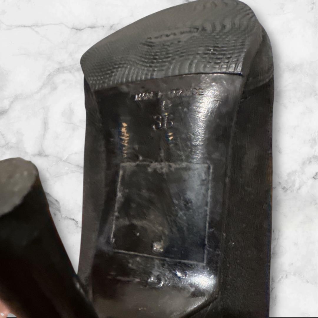 CHANEL Women's Pumps Heel Suede Size:36/JP:23 Black From Japan 135502K Authentic thumbnail 11