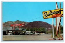 Postcard Shoshone California Standard Gas Station Old Cars Trucks c1960s UNP