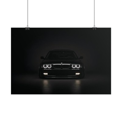 BMW E38 7 Series Poster - KeyWall Art - Angel Eye Black & White Print