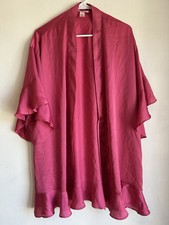 Victoria's Secret Flounce Pink Satin Robe size XS No Belt