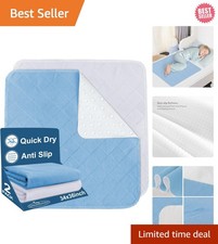 2 Pack Washable Waterproof Bed Pads 34" x 36" for Adults and Kids Protection