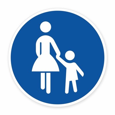 Schild  Gehweg    Alu-Verbund 3 mm rund (Ø30 cm)