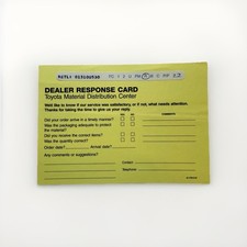 Folleto de ventas de tarjeta de respuesta de material para concesionarios Toyota literatura cliente hágalo usted mismo