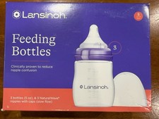 Lansinoh Breastmilk Feeding Bottles with NaturalWave Nipple 3x 5 oz. bottles 