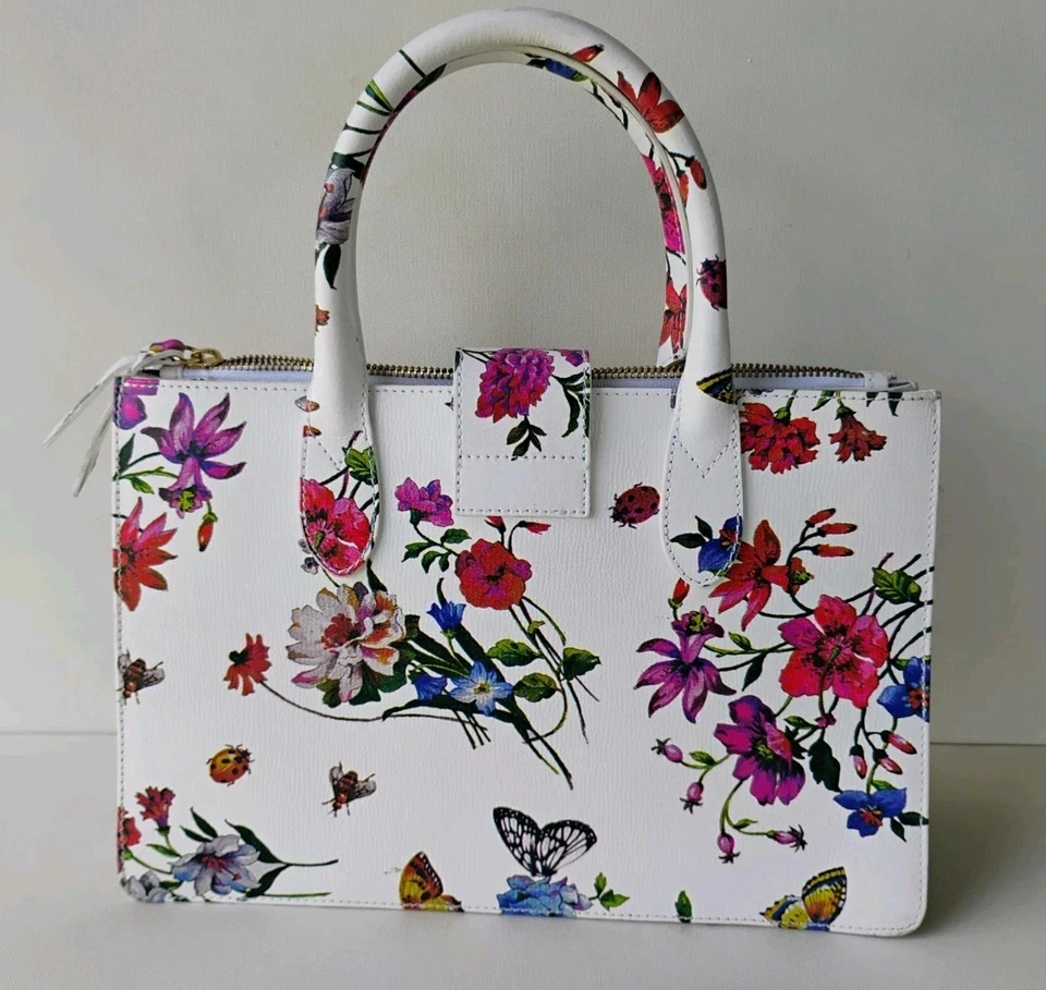 BOLSO BANDOLERA BOLSO MONEDERO J. PETERMAN BY CLAUDIA CUERO ITALIANO ESTAMPADO FLORAL EXCELENTE Foto 3 de 4