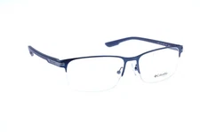 Columbia C3015 410 Blue Metal Half-Rim Square Optical Eyeglasses Frame 59-16-150
