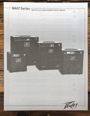 Peavey Max Series 158 110 112 115 Bass Amplifier Owners / User Manual *Original*
