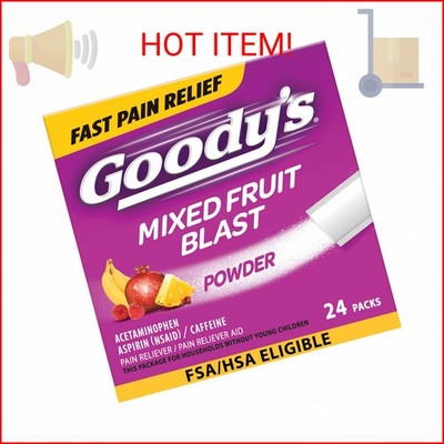 Goody's Pain Relief Powders, Extra Strength Headache Powder Mixed Fruit Blast, 2