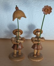 BLANK Blumenkind Figur natur Holz Erzgebirge 2 Stück 