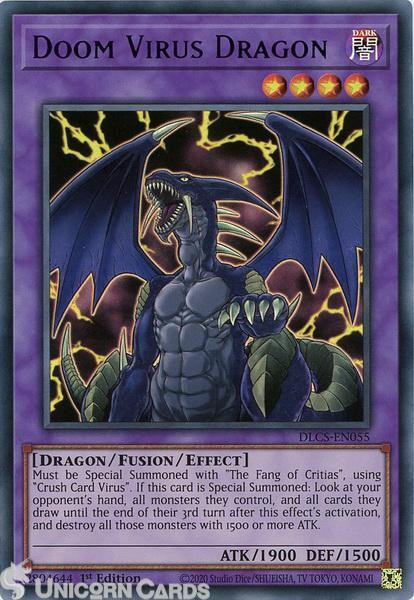 DLCS-EN055 Doom Virus Dragon : Purple : Ultra Rare 1st Edition Mint YuGiOh Card