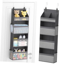 4 Tier Over The Door Diaper Organizer for Nursery, Large Heavy Duty Hanging