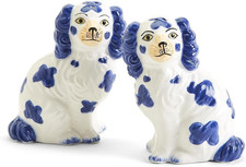 Staffordshire Dog Salt and Pepper Shaker Set - Hand-Painted Ceramic, 3.5-Inches