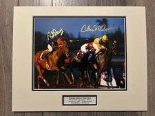 Sunday Silence 1989 Breeders' Cup Photo 8x10 Double Signed and Matted