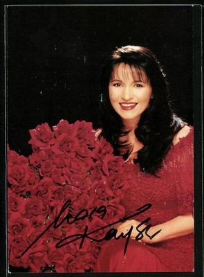 Musician Mara Kayser with Red Roses, Autograph, Postcard 
