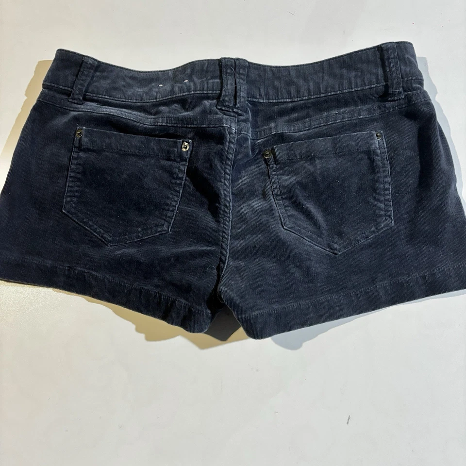 Vintage Y2K Womens Corduroy Shorts 11 Blue Gray Juniors Low Rise Pockets Cotton - Image 4 of 4
