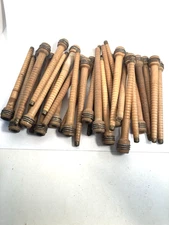 Wood Bobbins Spools Wooden Industrial Style Spindles 8.75" Wooden Quills Lot-30: