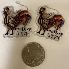 Chicken Hen Quirky Farm Animal Country Accessories Earrings Dangle acrylic New 