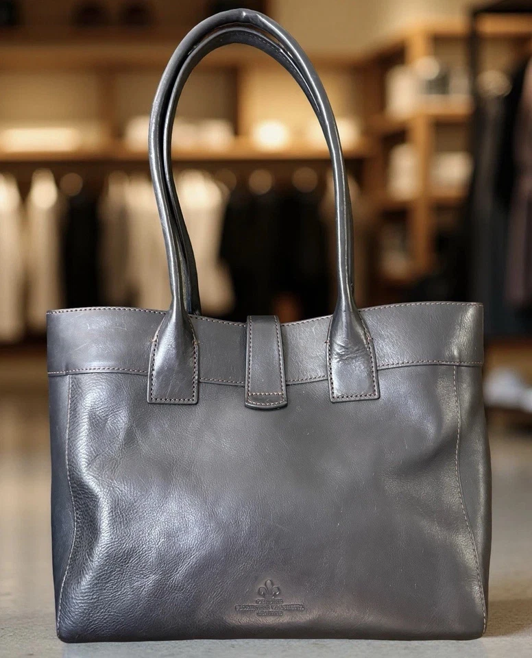 Dooney Bourke All Black Amelie Large Tote Florentine Vacchetta Leather Bag Purse - Image 2 of 4