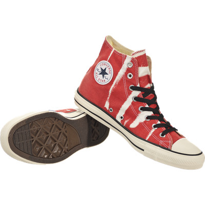 red converse bleached
