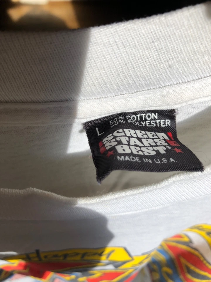 Camiseta Vintage Anos 80 Z100 Screen Stars Estação de Rádio Nova York 5 Anos Fabricada nos EUA - Imagem 2 de 4