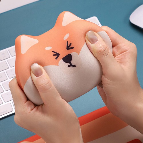 Mouse Keyboard Wrist Protection Rest Pad Shiba Inu Silicone Wrist Hand Pillow - Photo 2/15