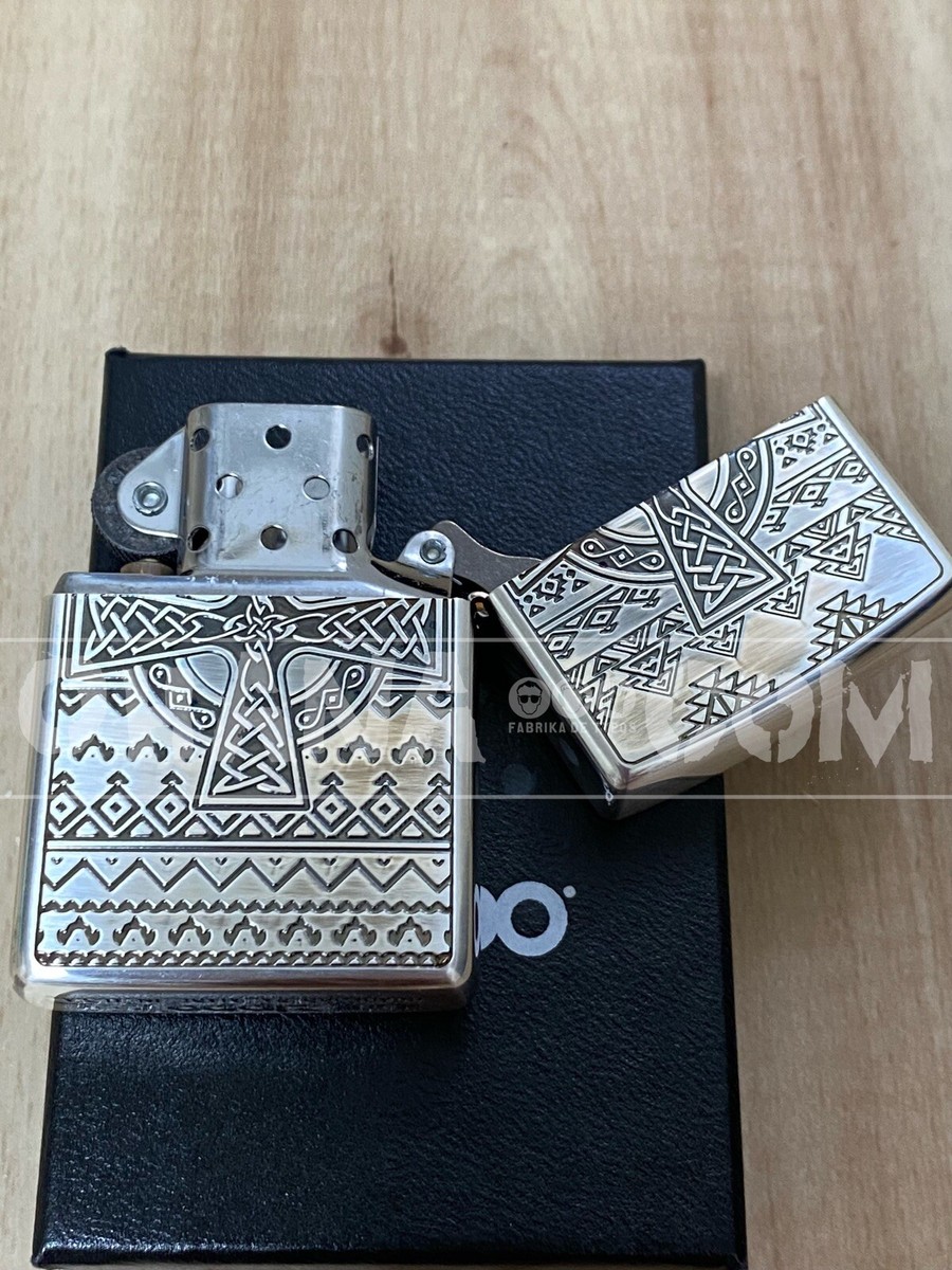 バサヨ　エターナル Zippo Aztecah Aztecan Skull Cross Double Sided Processing