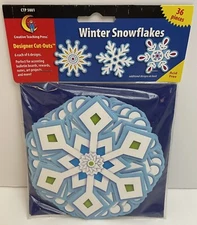 Creative Teaching Press Designer Cut Outs Winter Snowflakes 36 Pieces