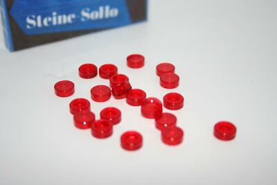 Lego (c) 20x Rundfliese - 1x1 - transp rot - 98138 - tile round red