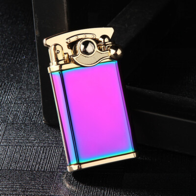 Double Action Retro Rocker Strike Flint Ignition-Torch Lighter(Rainbow)