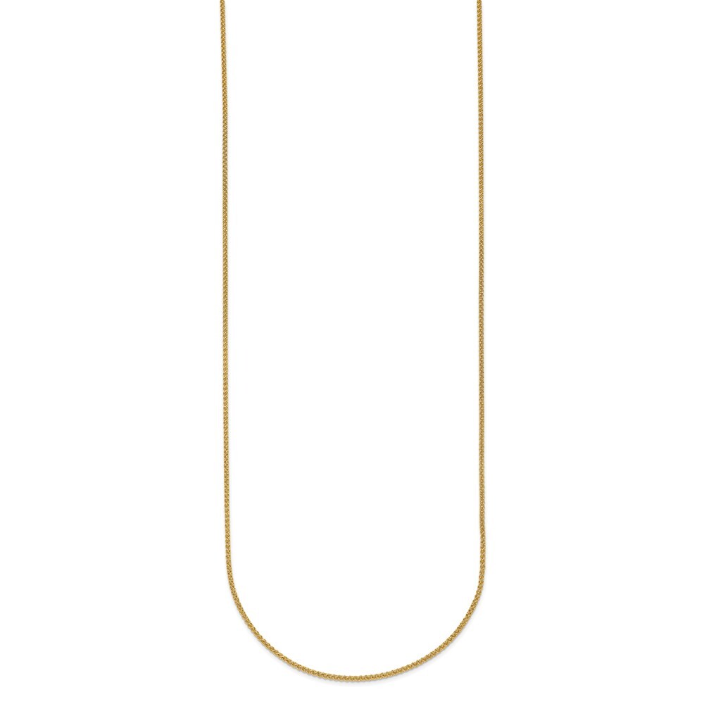 14k Yellow Gold 1.1mm Solid Wheat Chain Necklace 18