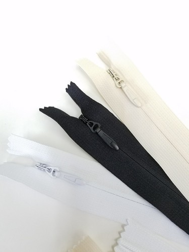 #5 Heavy Duty Invisible Nylon Coil Zippers 26" (3 pcs/set) Blk, Wht & Ivory - Picture 2 of 2