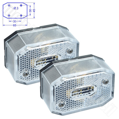 2x Aspöck Flexipoint I 1 Begrenzungsleuchte Positionsleuchte weiss 21-6512-007