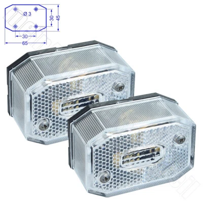 2x Aspöck Flexipoint I 1 Begrenzungsleuchte Positionsleuchte weiss 21-6512-007 - Bild 1 von 4