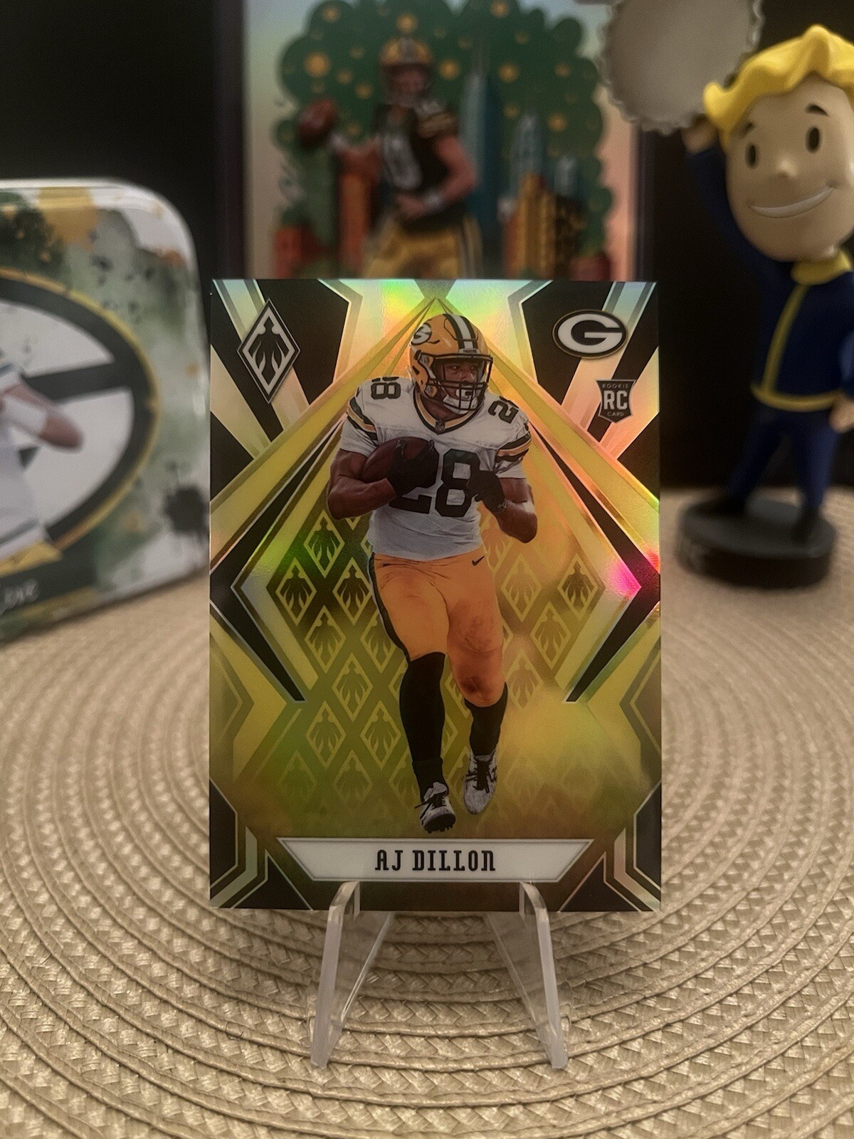 2020 Panini Phoenix Rookies Yellow /75 AJ Dillon #125 Rookie RC